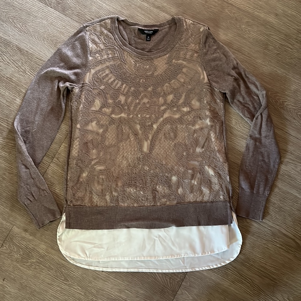 Vera Wang Layered Lace Sweater - Picture 2 of 2